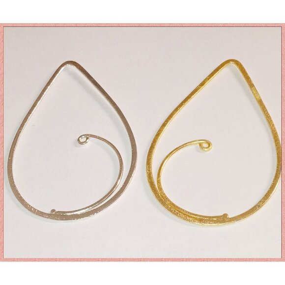 Beautiful Large Teardrop Findings Silver or Gold Plated - Picture 8 of 9